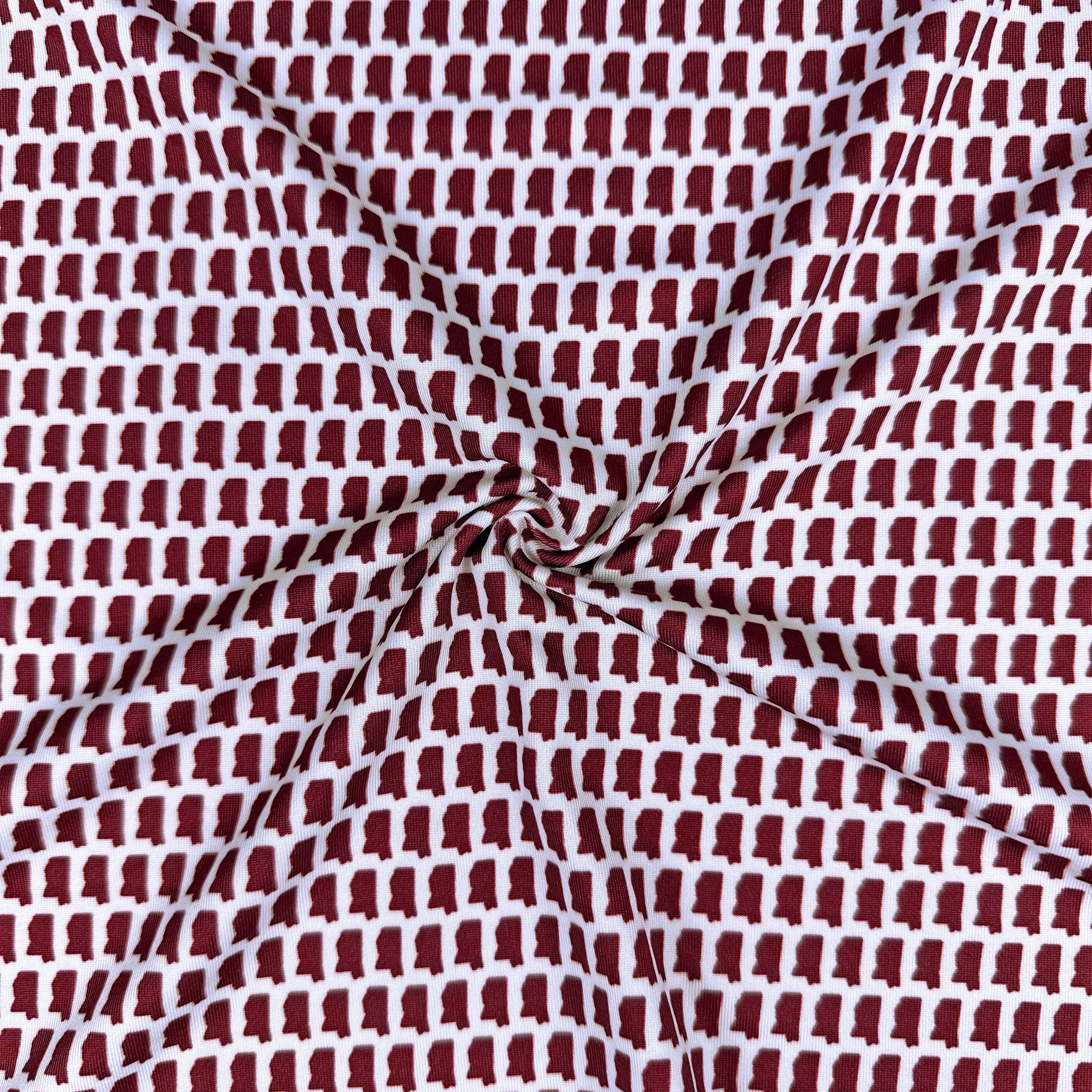 Mississippi Maroon Print Polo